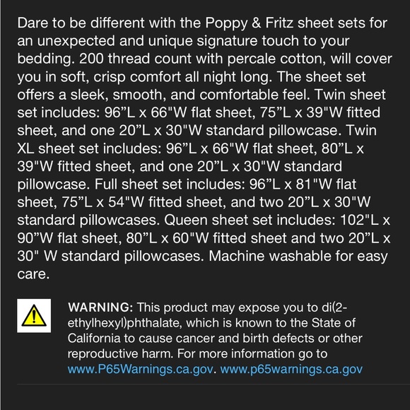 Poppy and Fritz Lemon sheet set -Queen NEW - Picture 9 of 10